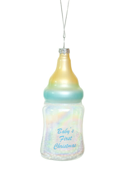 Blue Hanging Baby Bottle Ornament