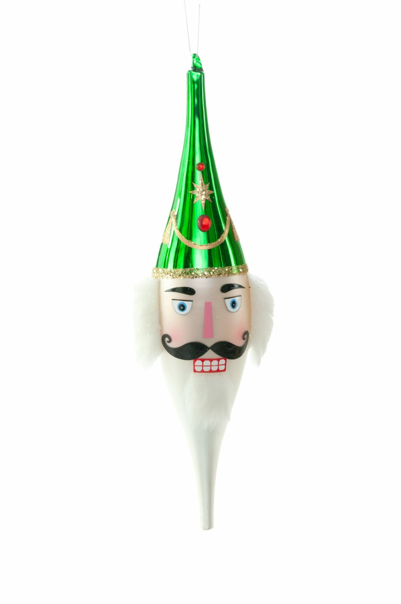 Green Finial Nutcracker Ornament