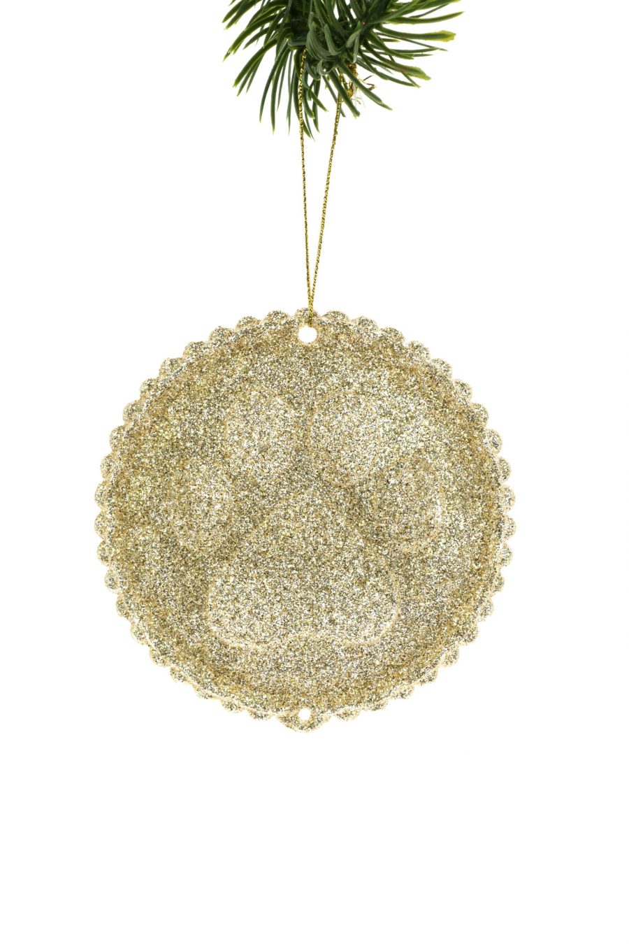 Gold Flat Ball Ornament