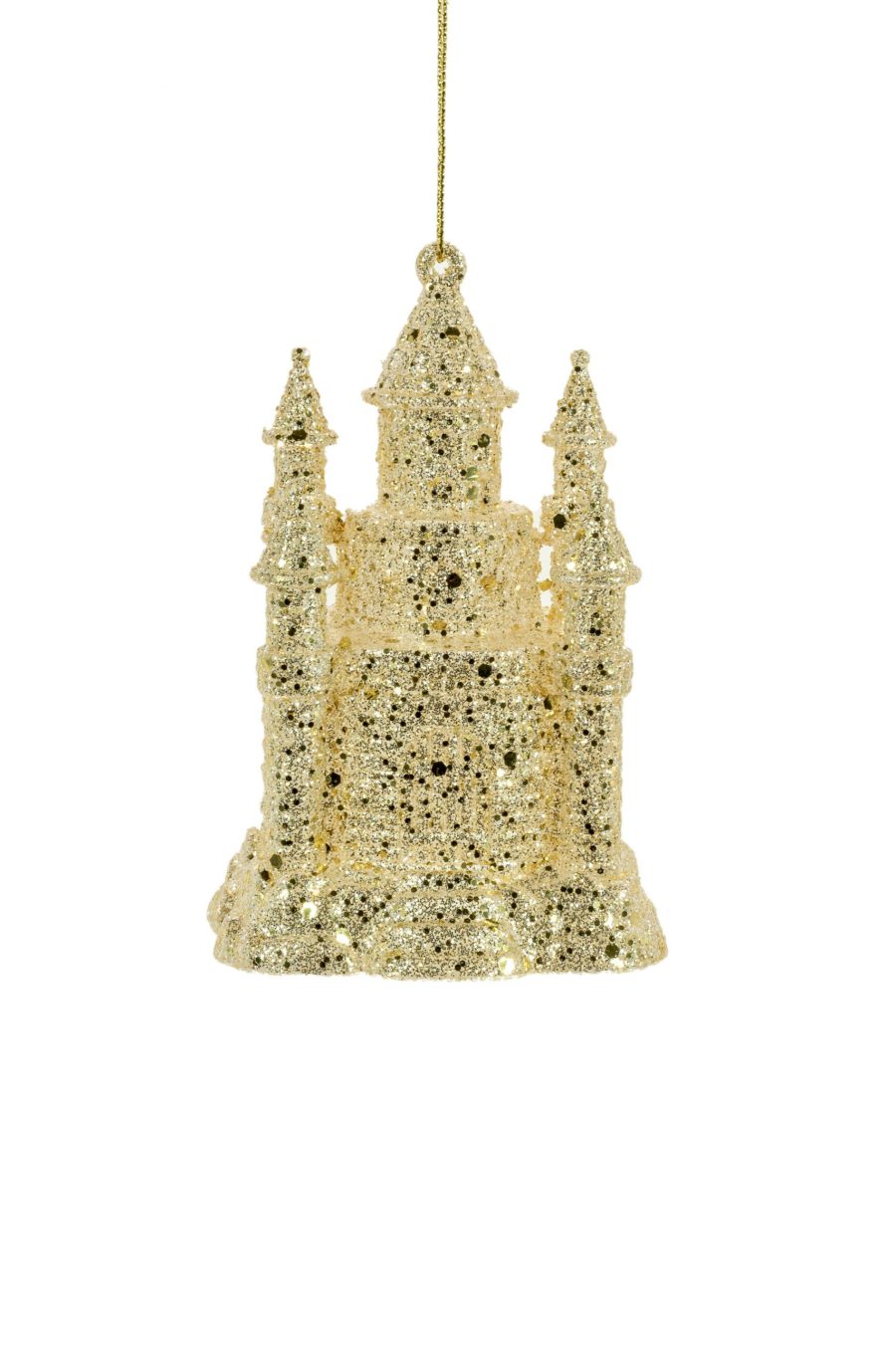 Gold Glittered Castle Ornament