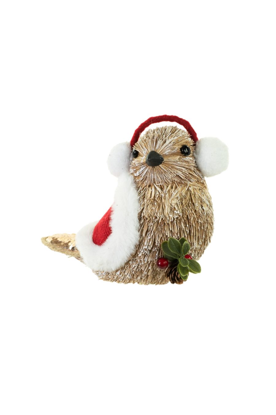 Light Brown Perched Christmas Bird