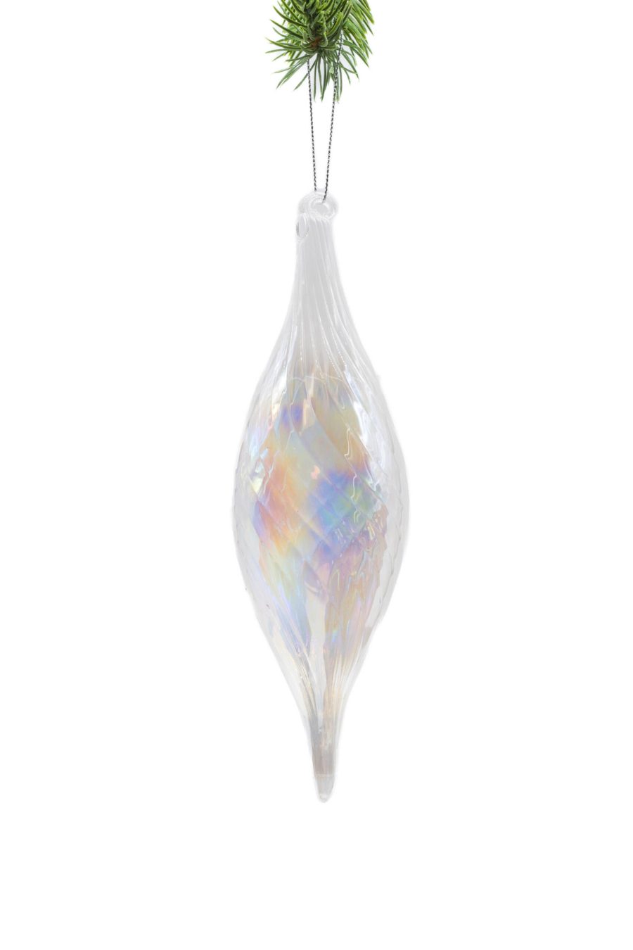 Iridescent Glass Hanging Drop Ornament