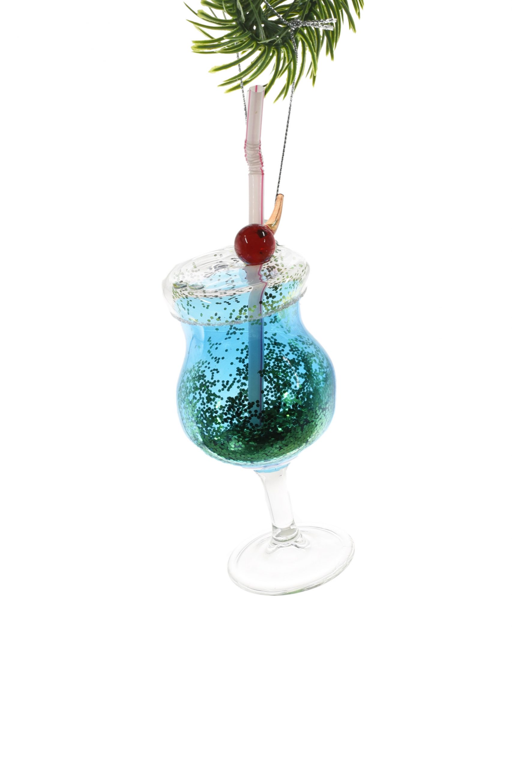 Aqua Hanging Cocktail Ornament