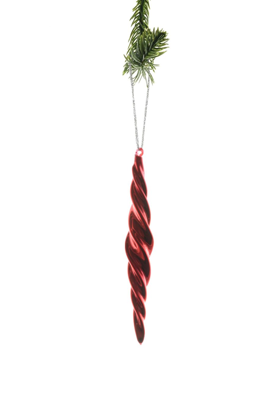 Red Hanging Spiral Finial Ornament