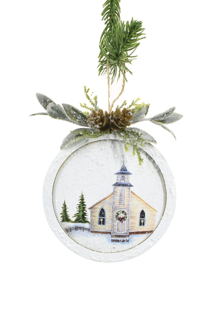 White Hanging Ball Ornament
