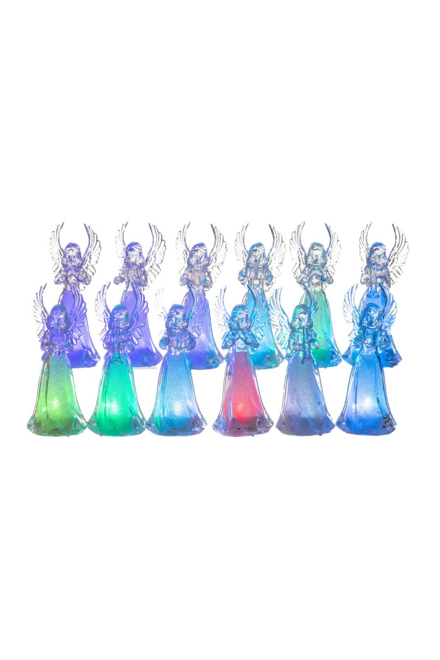 Assorted LED Angel Figurine Set of 12 with RGB Color Change