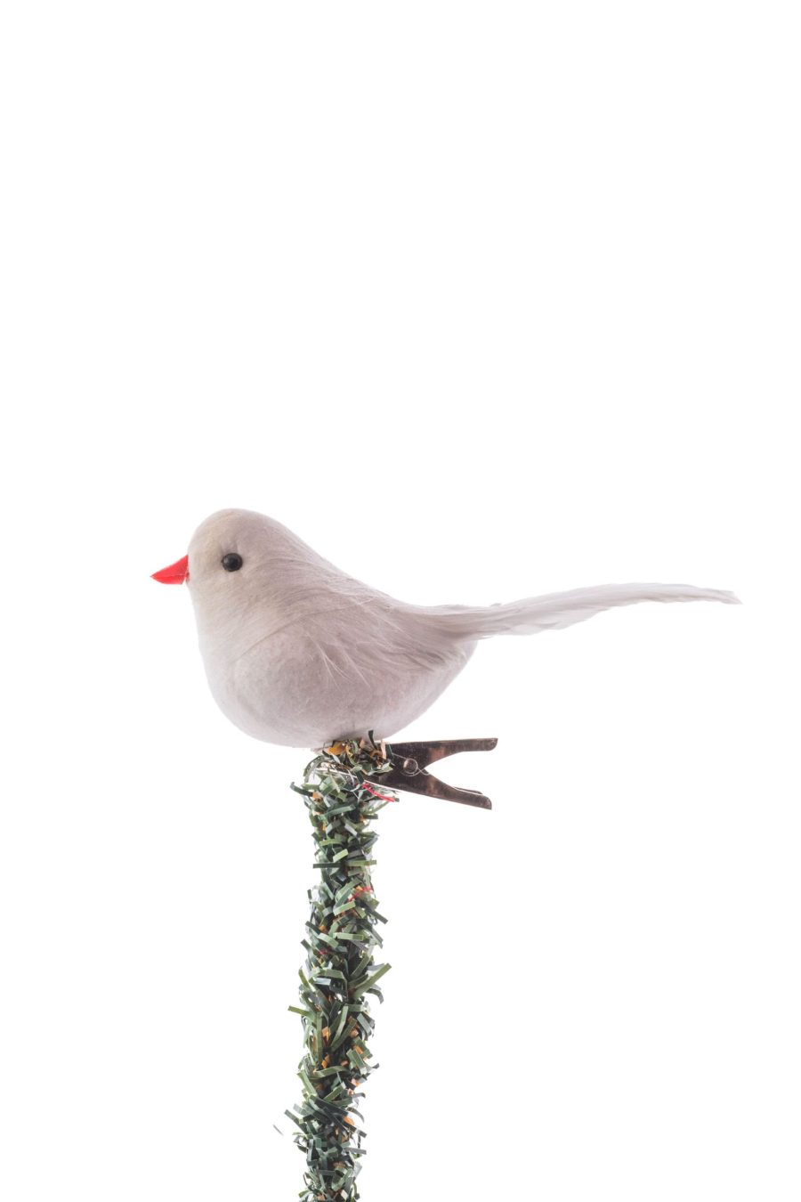 White Foam Clip-On Dove Ornament