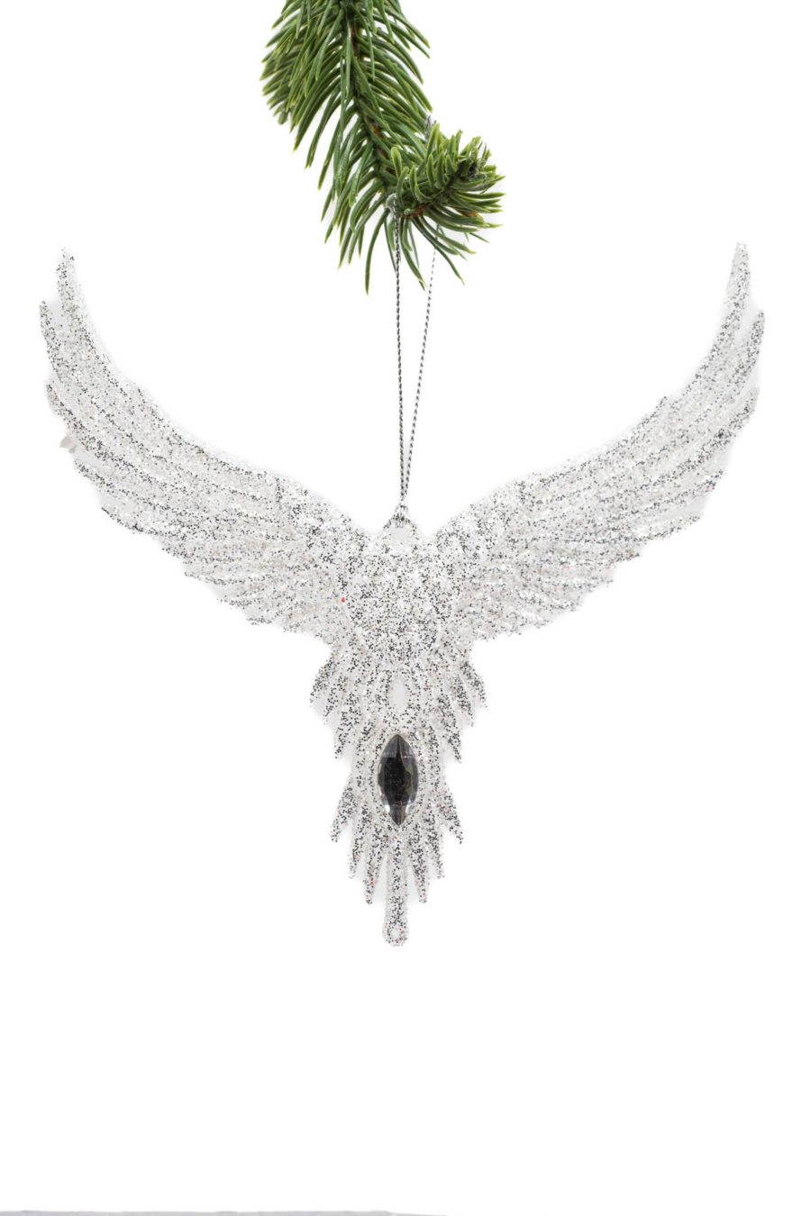 Platinum Hanging Angel Wing Ornament