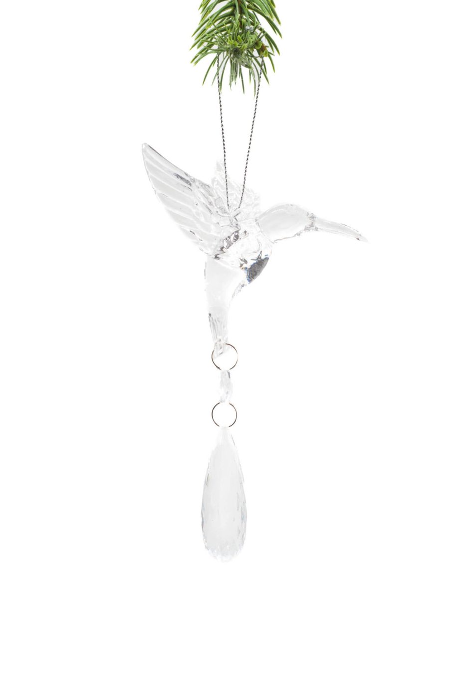 Clear Hanging Hummingbird Ornament