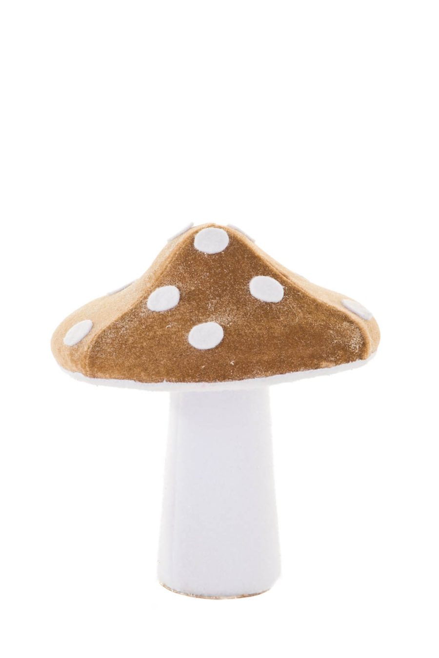Glittery White and Brown Velvety Mushroom