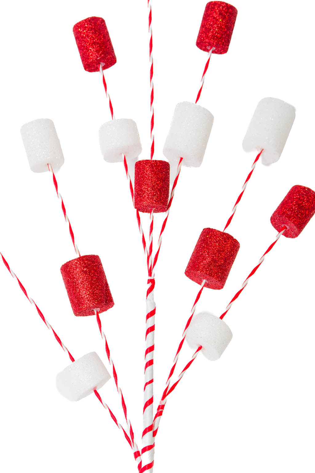 Red and White Candycane Marshmallow Tree Pick - Image 2