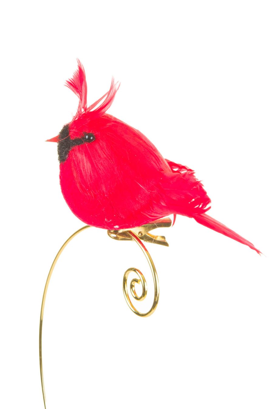 Adorable Pudgy Red Feather Clip-on Cardinal Ornament