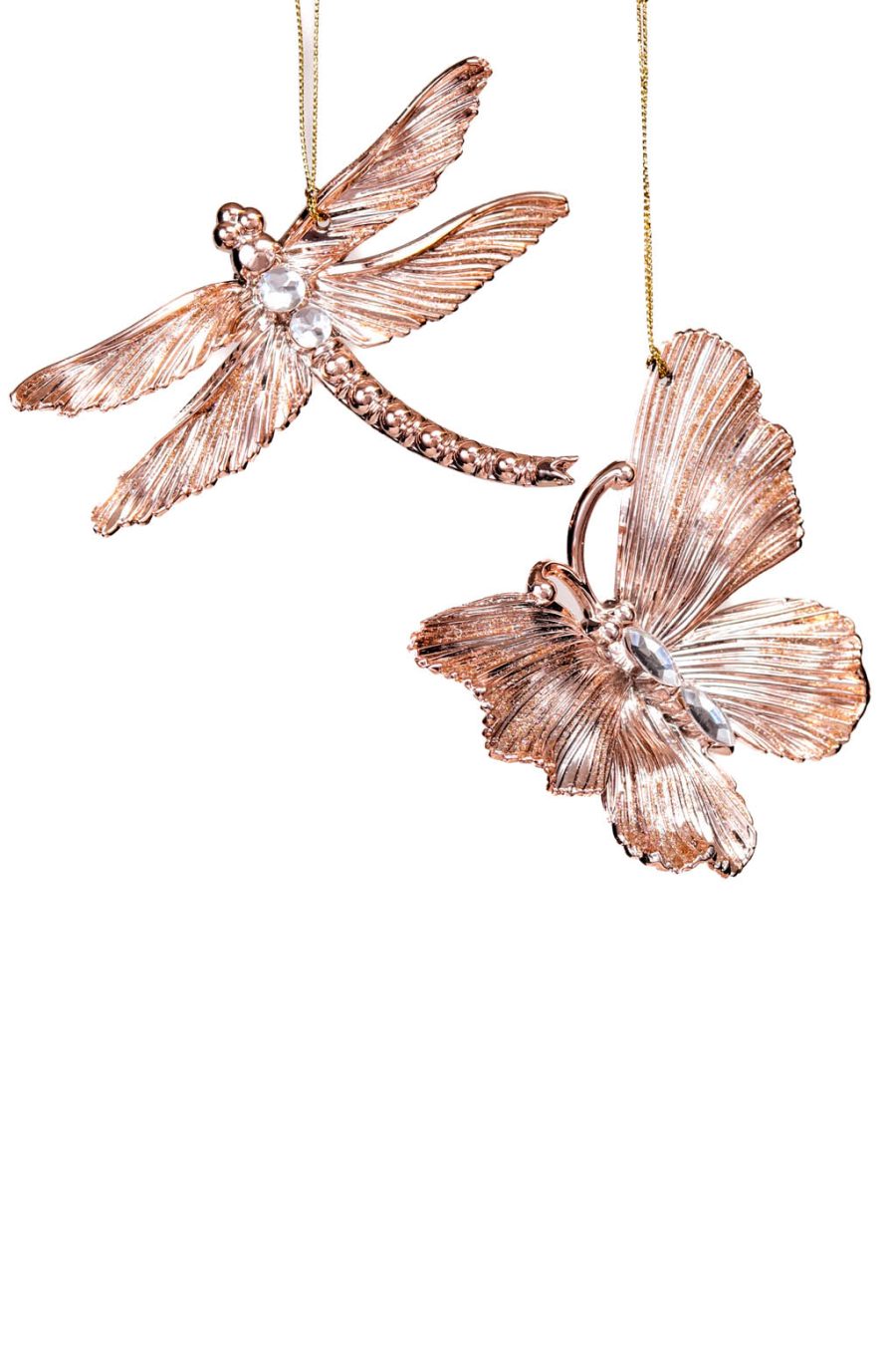 Charming Glittery Hanging Gold Butterfly Ornament
