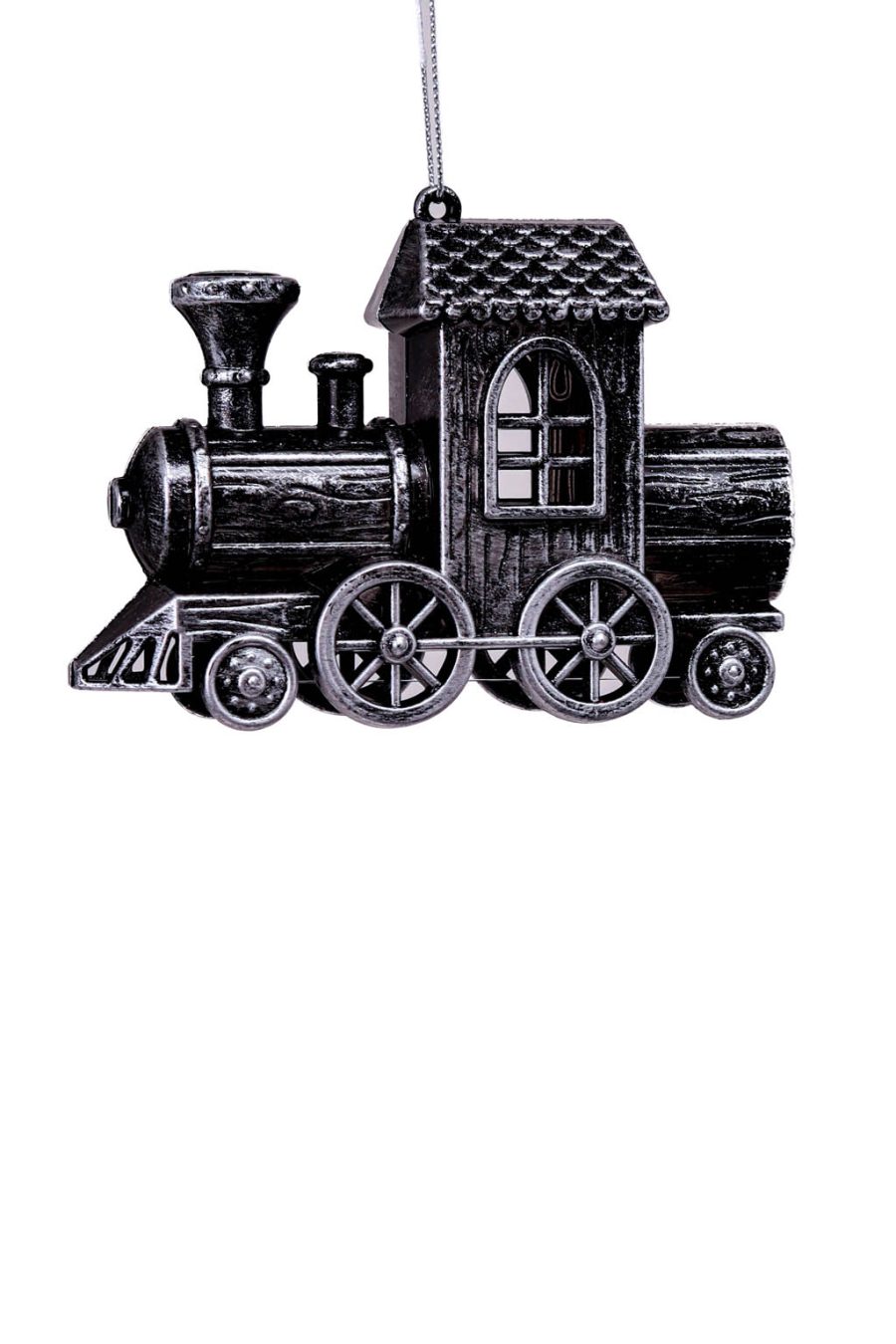 Adventurous Hangable Silver Locomotive Ornament
