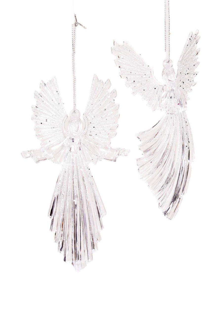 Elegant Hanging Clear Descending Angel Ornament