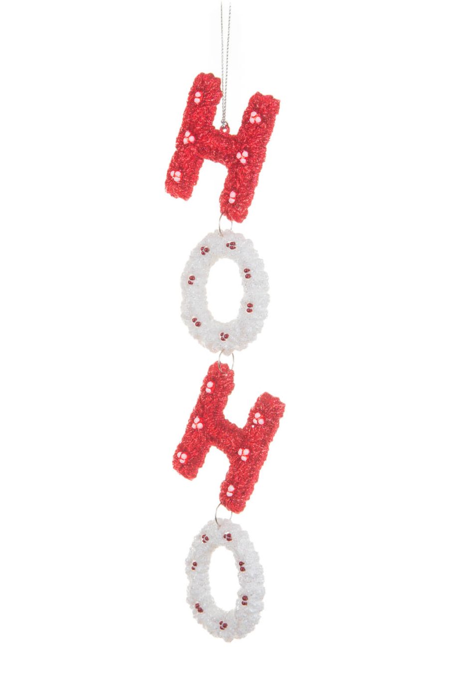 Festive Hangable Red and White Winter Hoho Ornament Sign Ornament