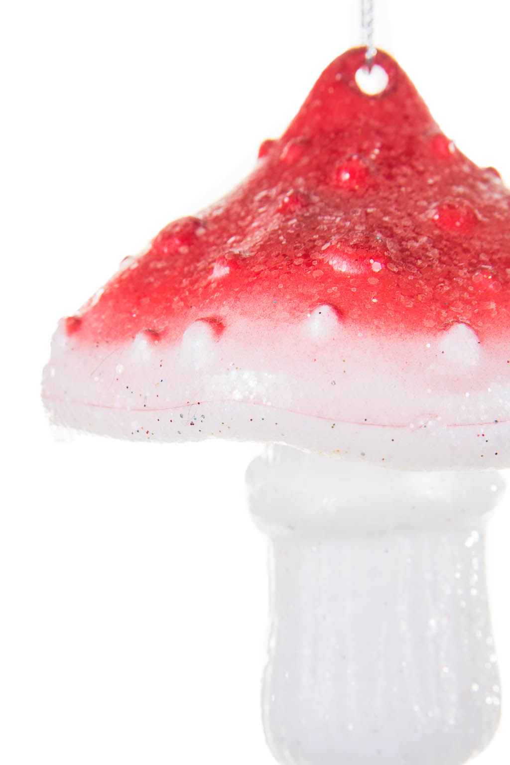 Extravagant Hangable Red and White Acrylic Mushroom Ornament - Image 4