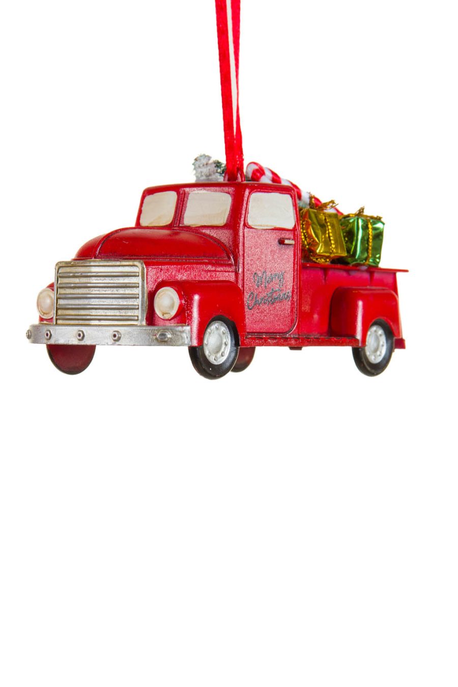 Hanging Red Overflowing Candy Truck Ornament