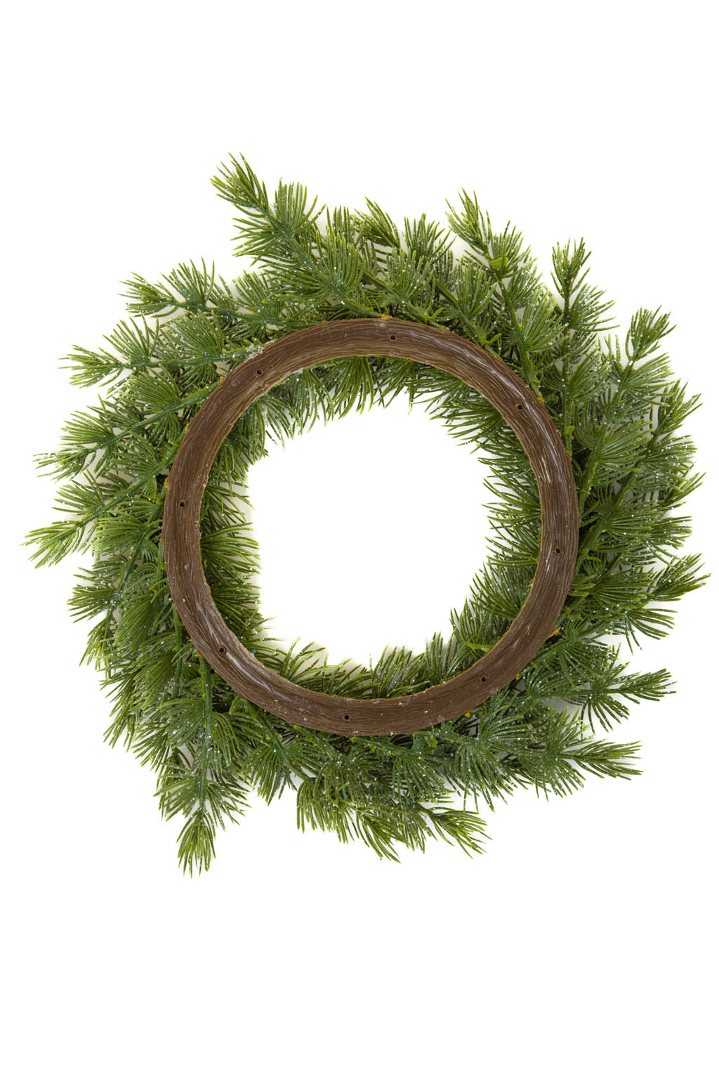 Hangable Frosted Green Sequined Wreath with Frosted Pinecones - Image 2