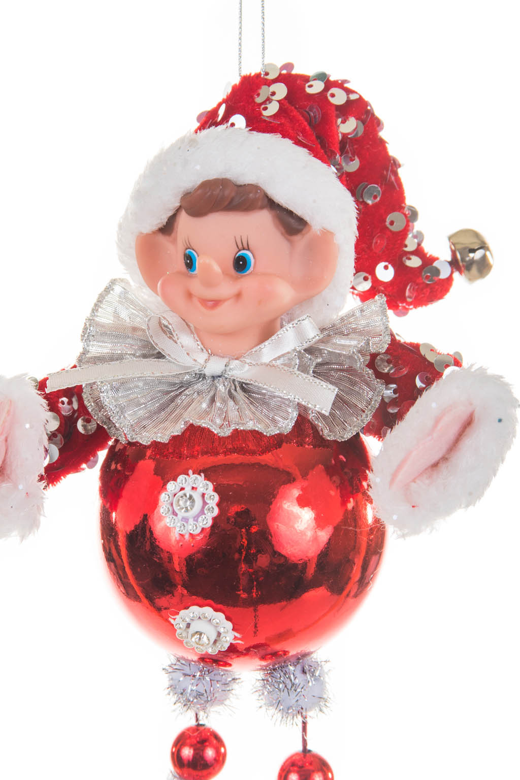 Hangable Red and Silver Bowtie Elf - Image 3