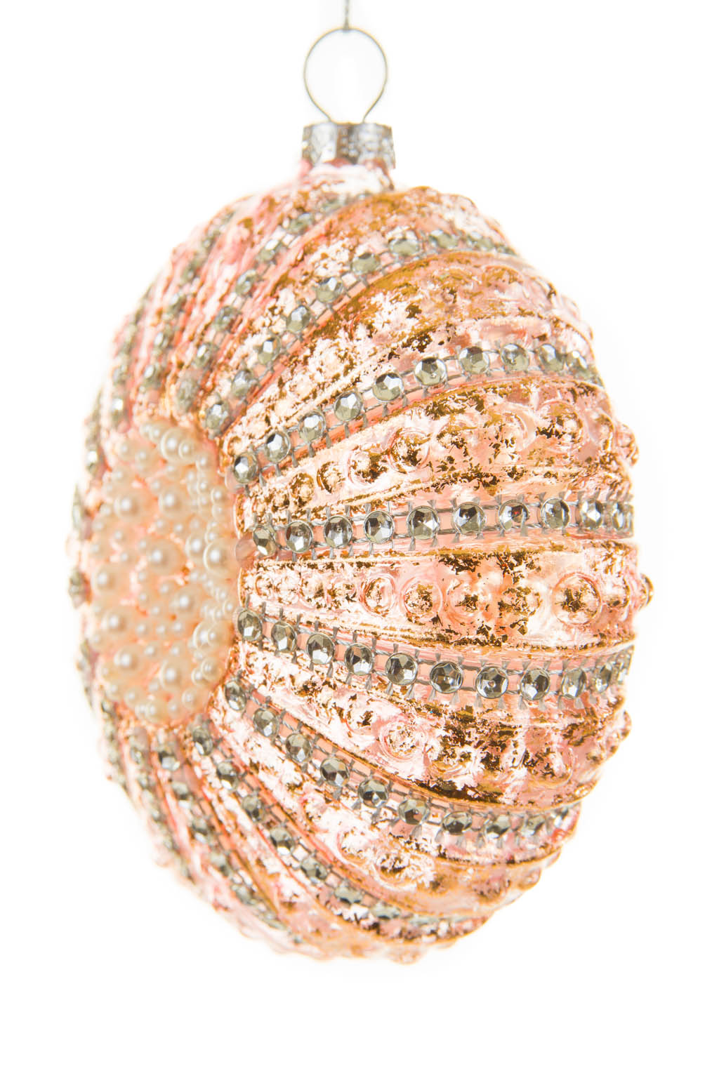 Regal Hangable Copper and Ivory Baubles with Pearls and Rhinestones - Image 2