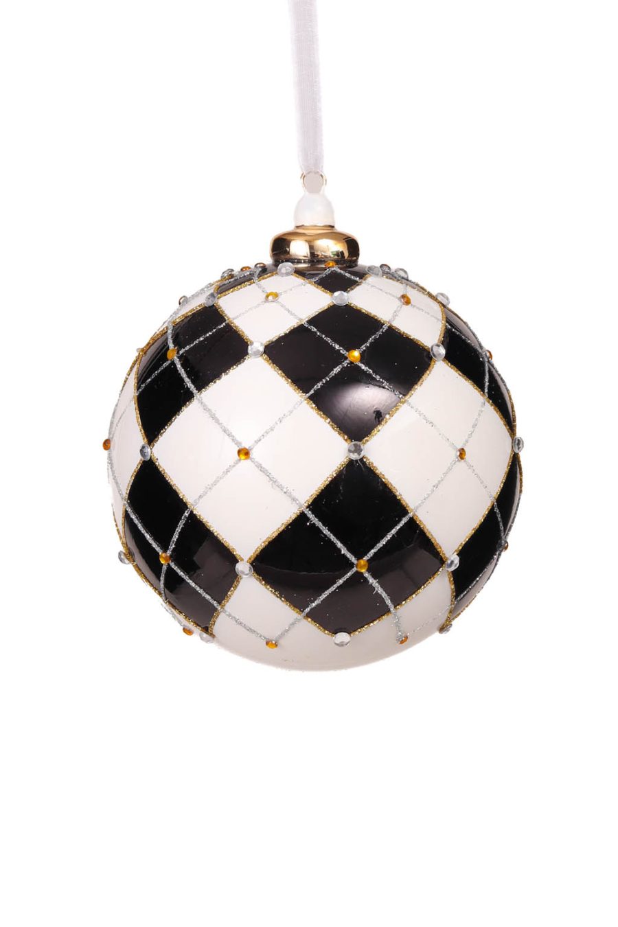 Luxurious Hanging White and Black Geometric Ornament