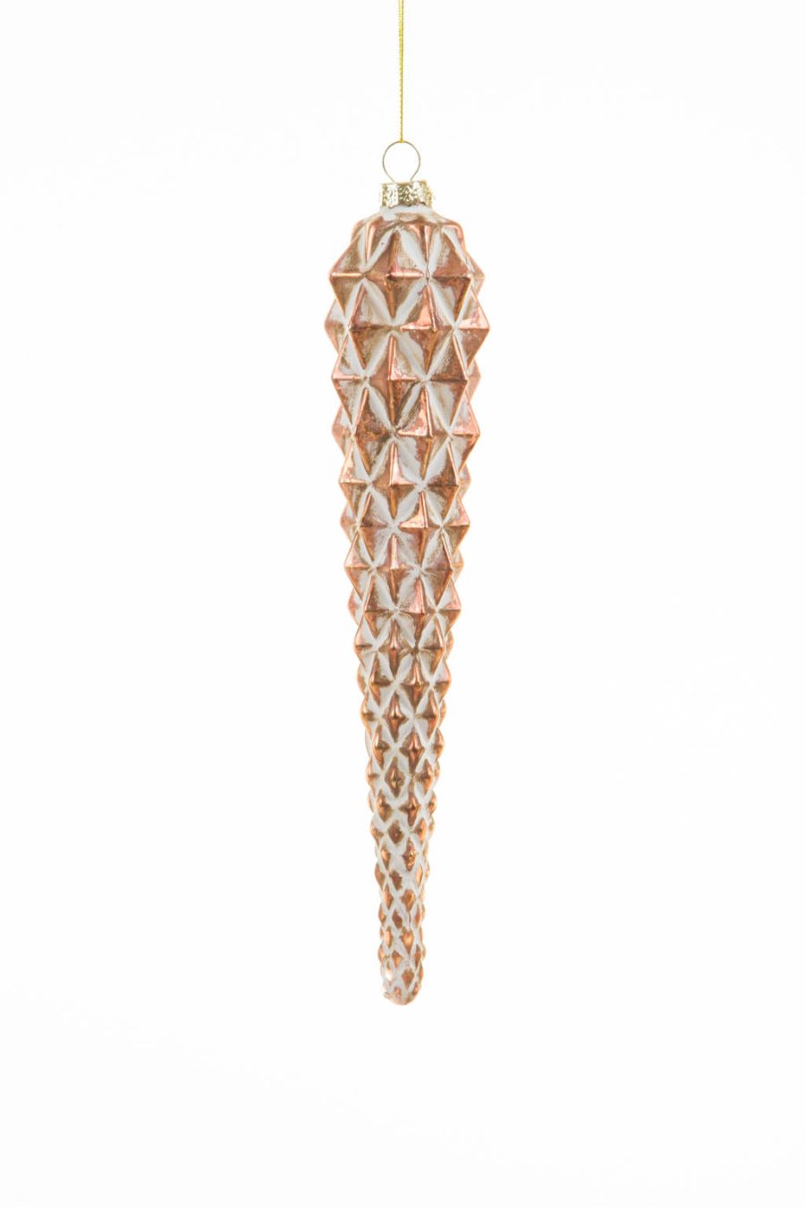Hanging Frosted Bronze Icicle Ornament