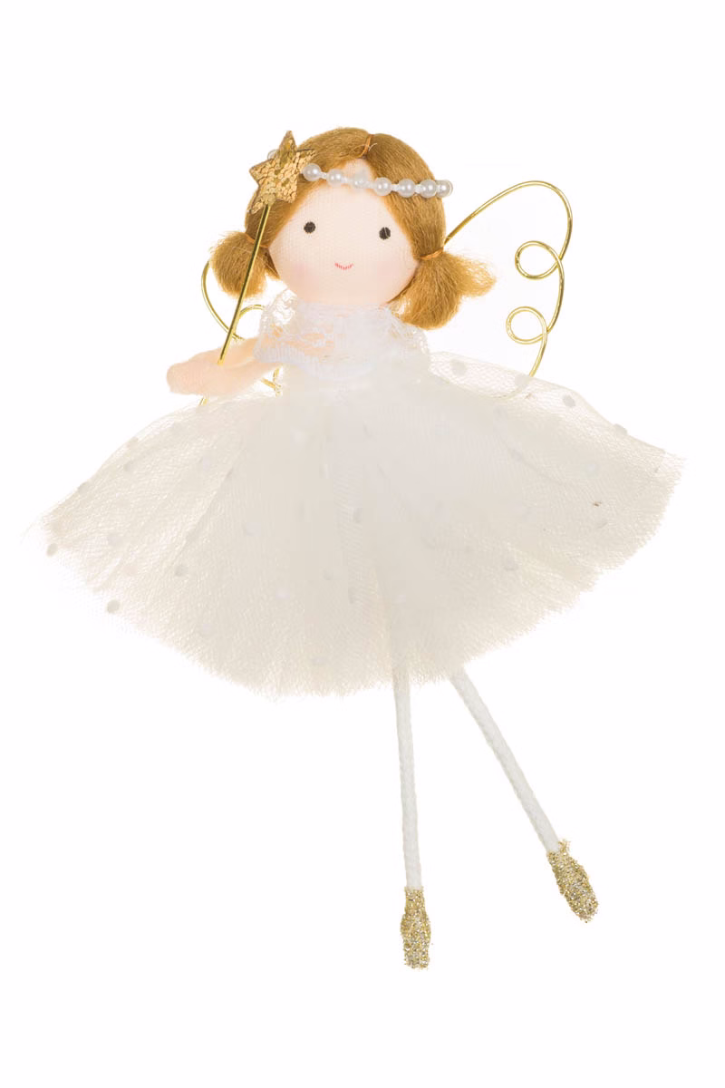 Hanging White Fairy Ballerina Girl Doll