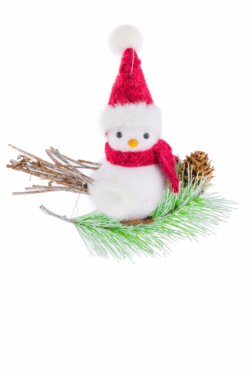 White Perched Bird Ornament