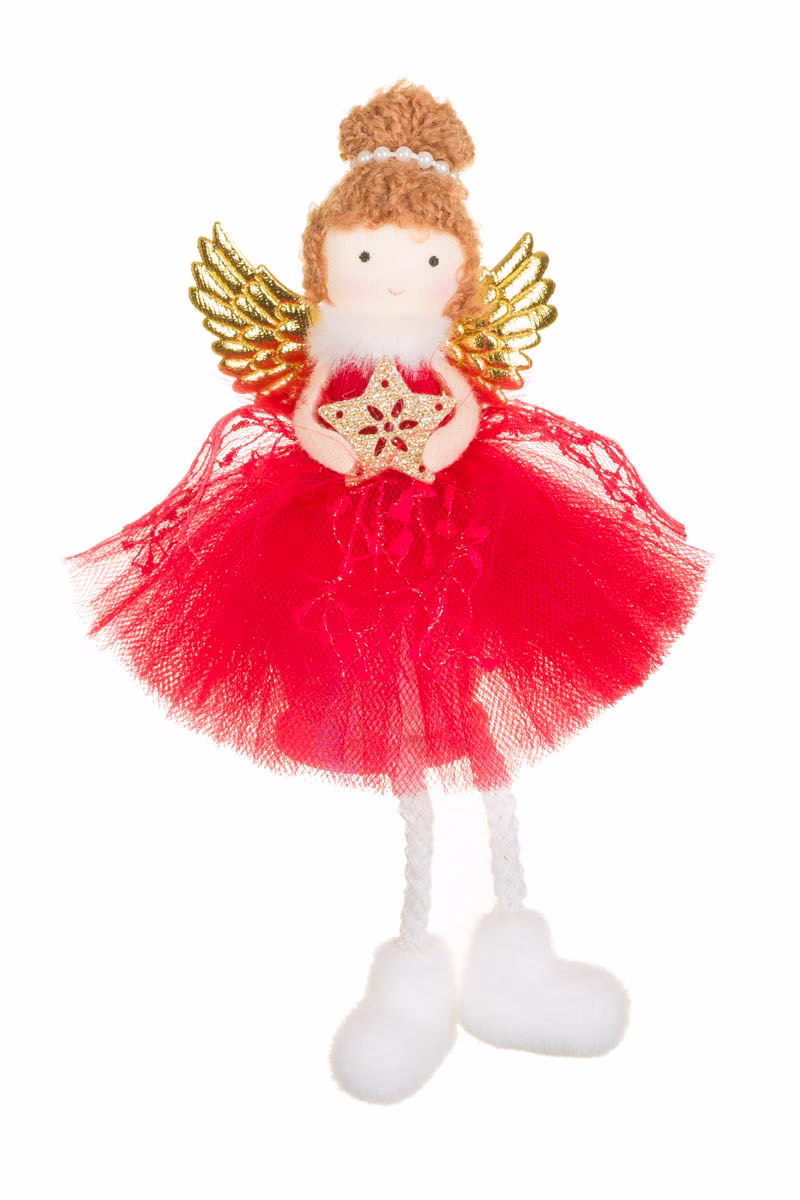 Hangable Red Sitting Ballet Angel Girl Doll