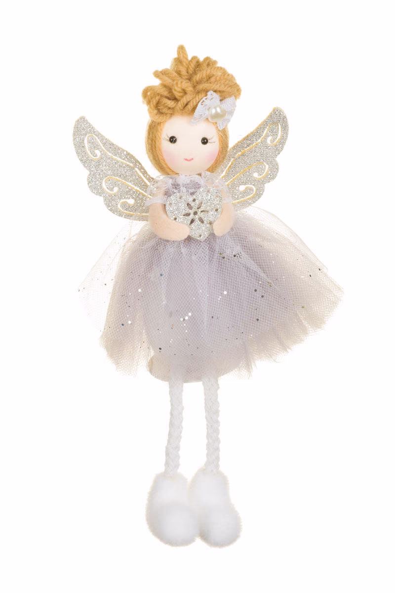 Hangable Gray Sitting Ballet Angel Girl Doll