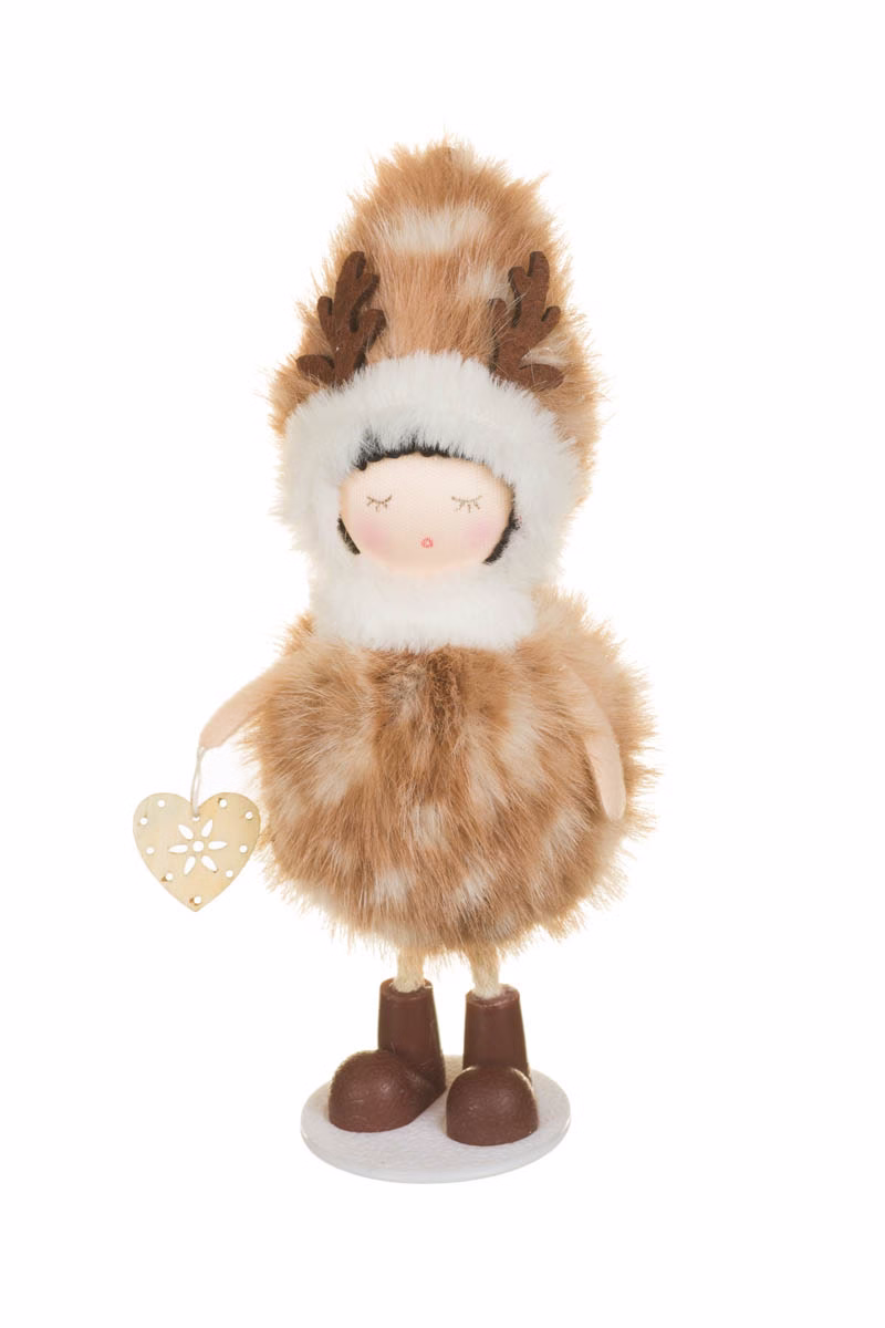 Hangable Brown Puffball Doe Girl Doll