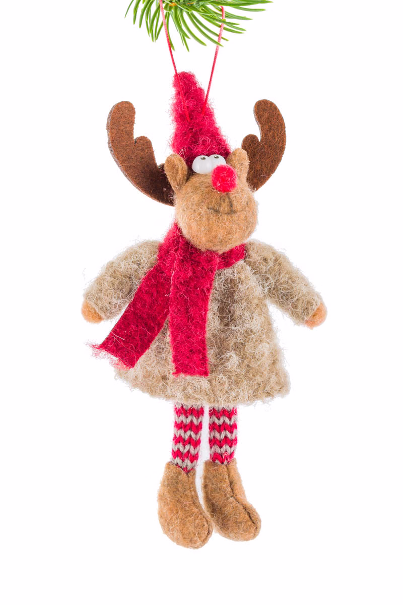 Hanging Brown Reindeer Doll
