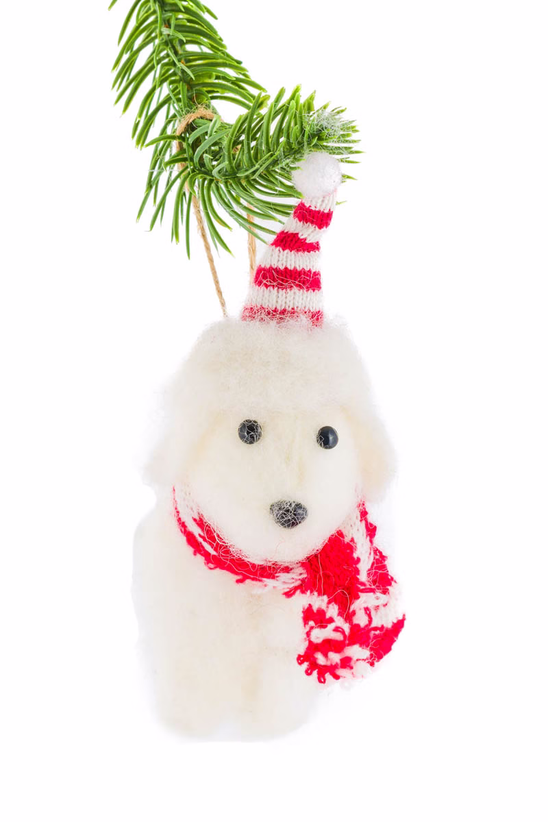 Hangable White Doggy Ornament
