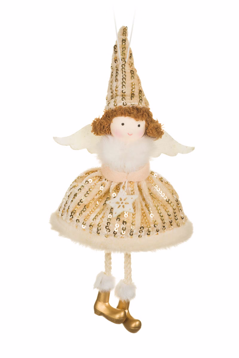 Hanging Gold Fairy Girl Doll