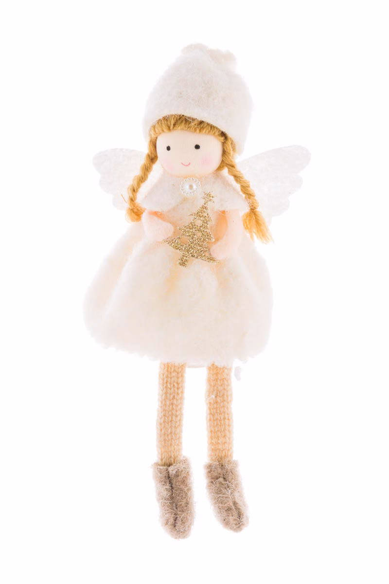 Sitting Off-White Cherub Girl Doll