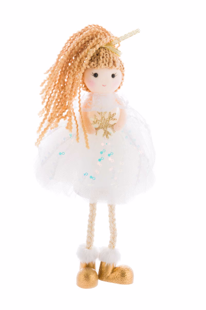 Sitting White Dancer Girl Doll