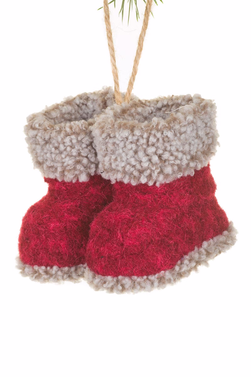Hangable Red Boots Ornament