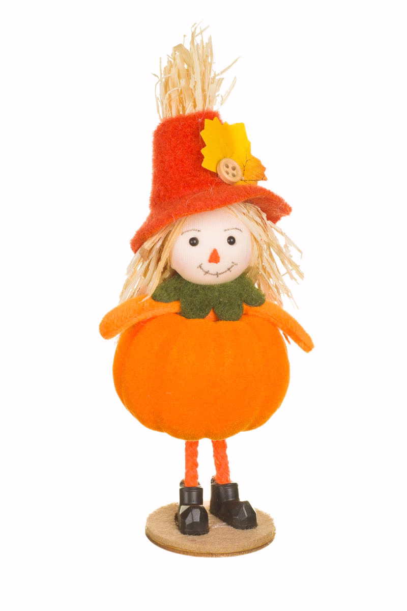 Orange Scarecrow Girl Doll
