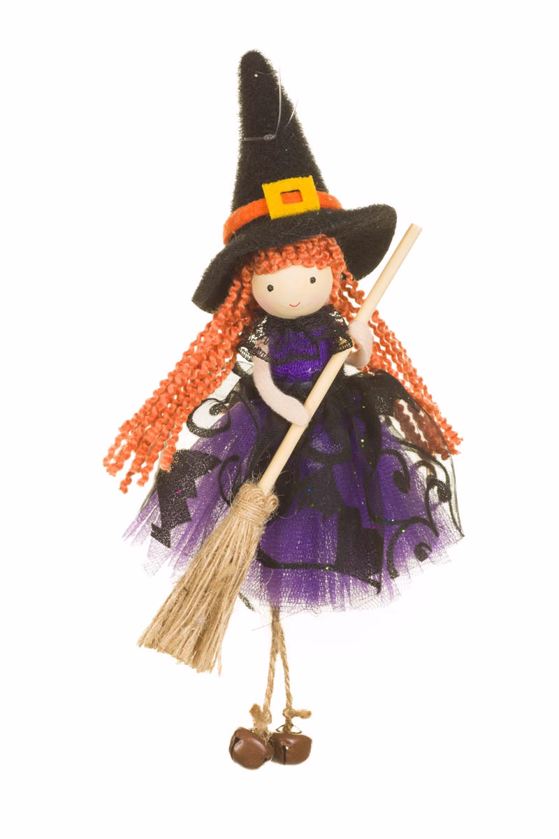 Hanging Purple Witch Girl Doll