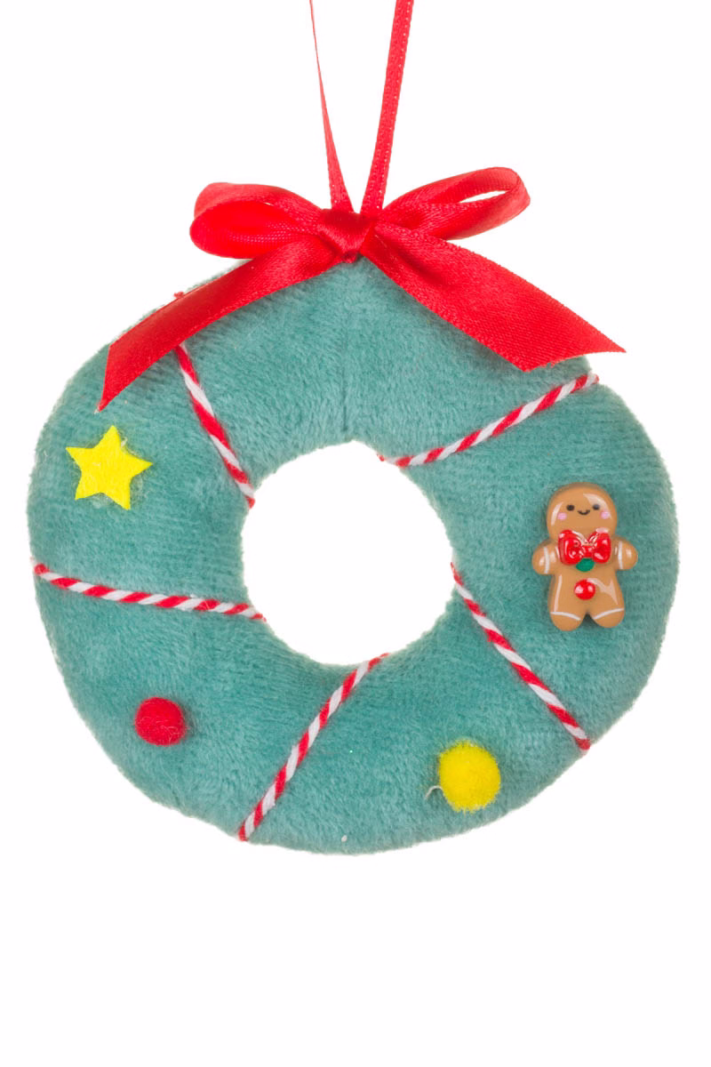 Blue Donut Wreath Ornament