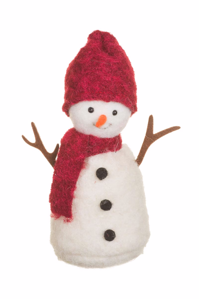 Red Capped Snowman Doll