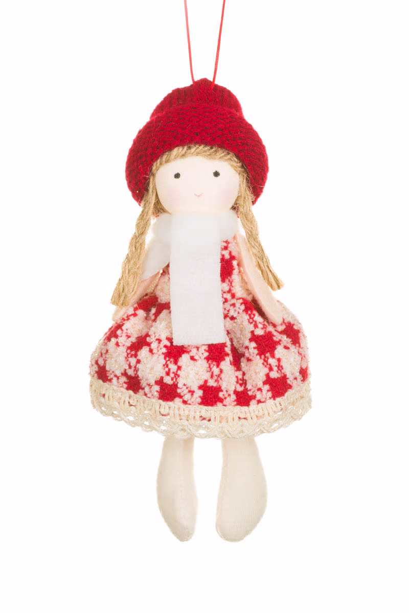 Hanging Red Cozy Girl Doll