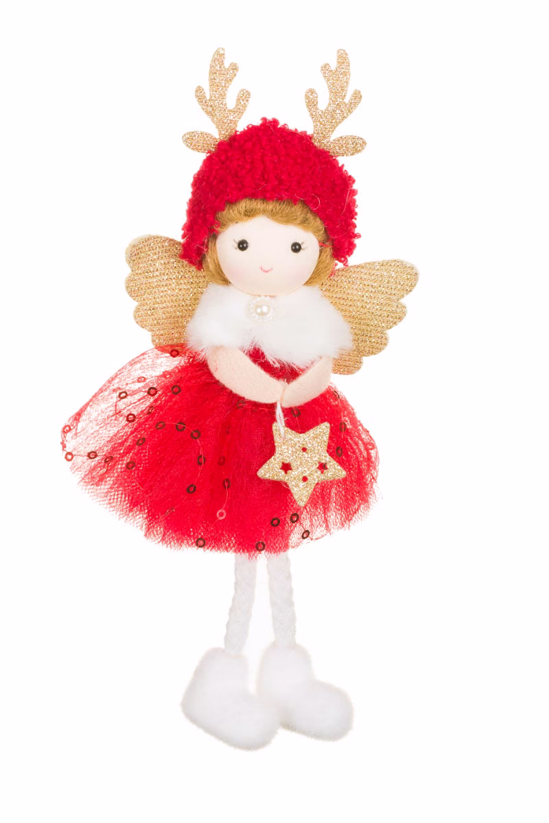 Hangable Red Cherub Girl Doll