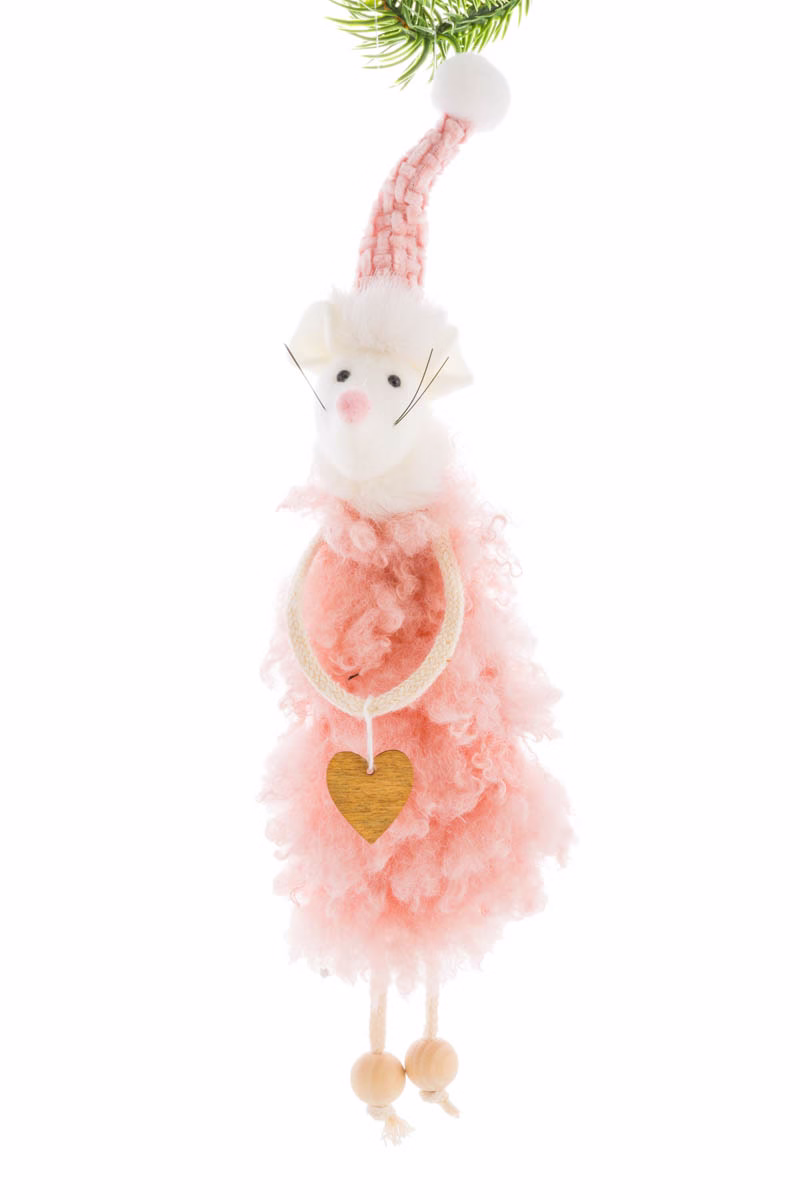 Hanging Pink Cozy Mouse Doll