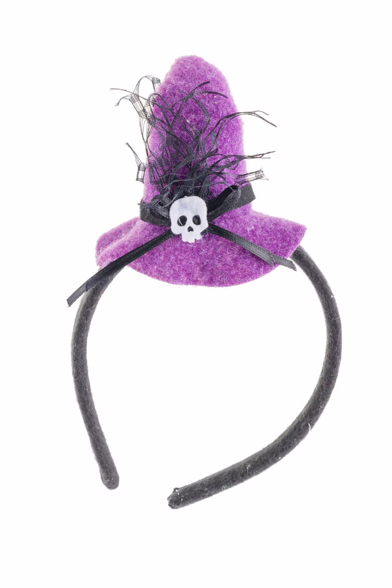 Black Witch Hat Headband Hanging Accent