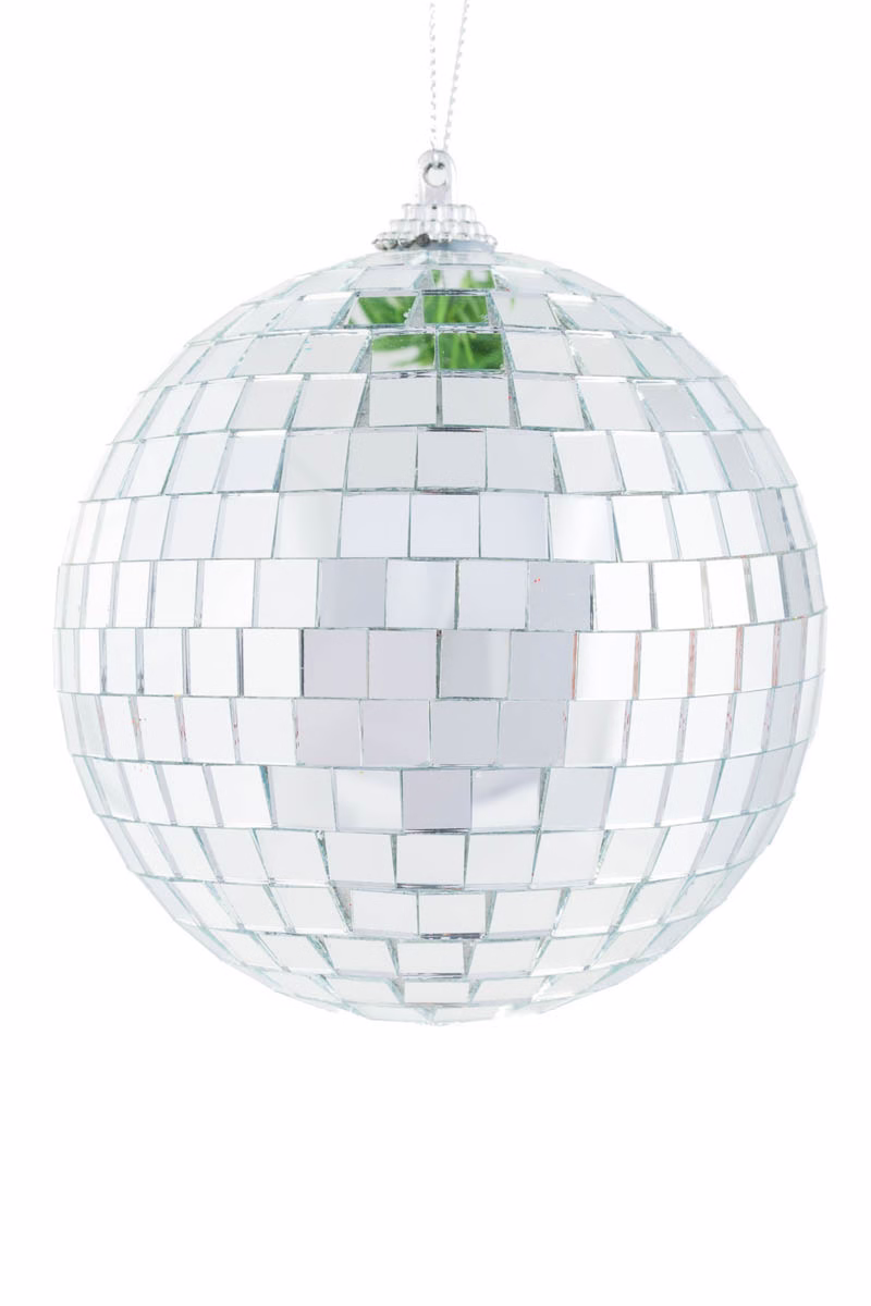 Silver Disco Ball Ornament