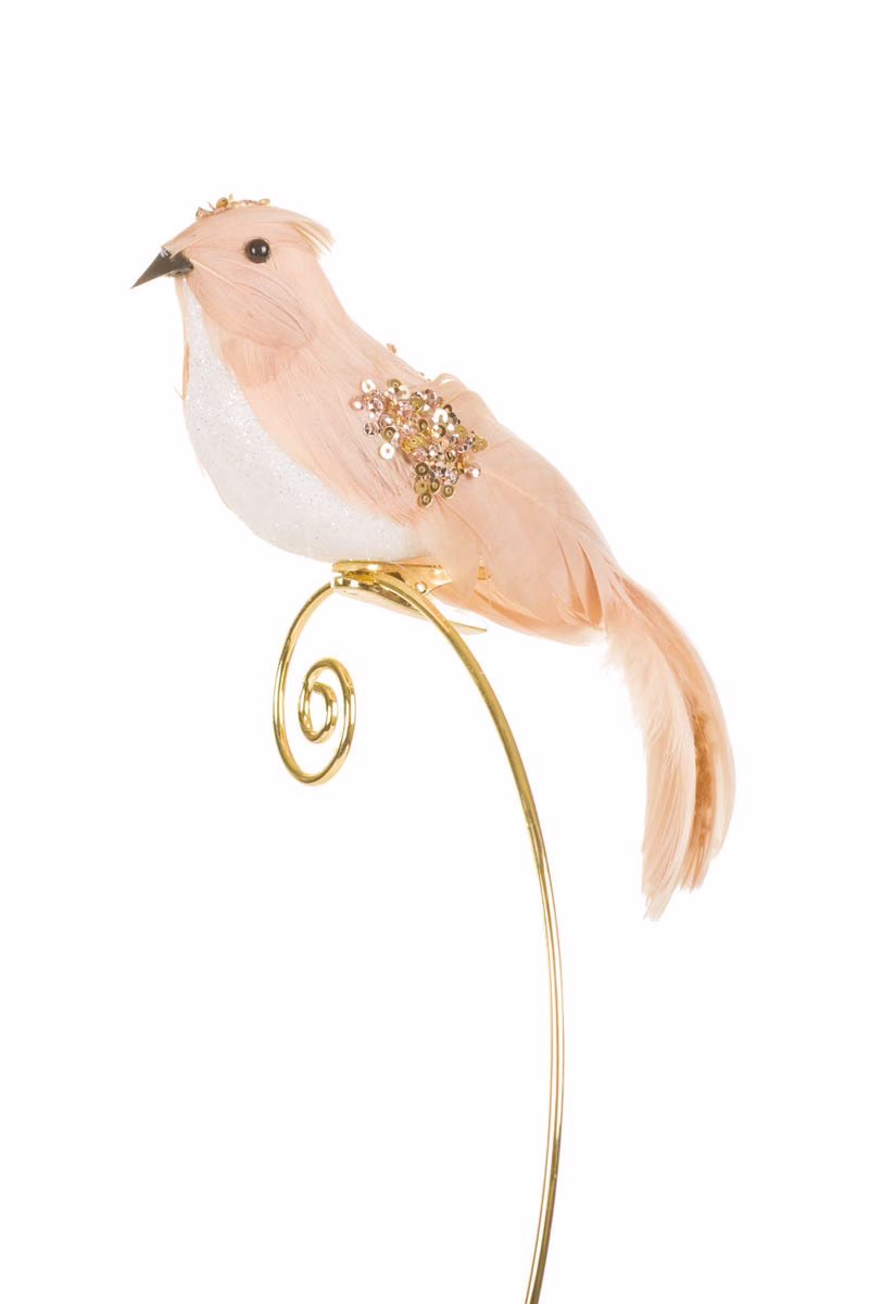 Clip-On Apricot Bird Ornament