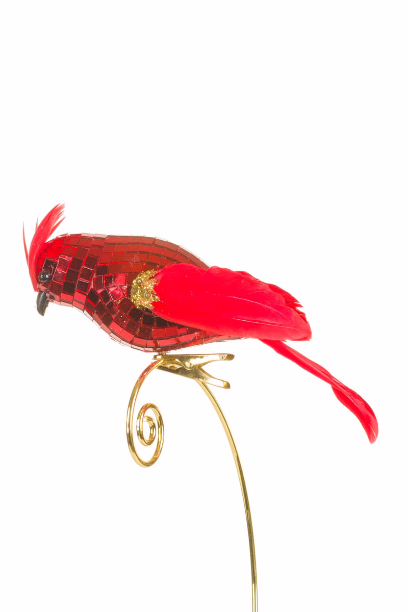 Clip-On Red Disco Cardinal Ornament