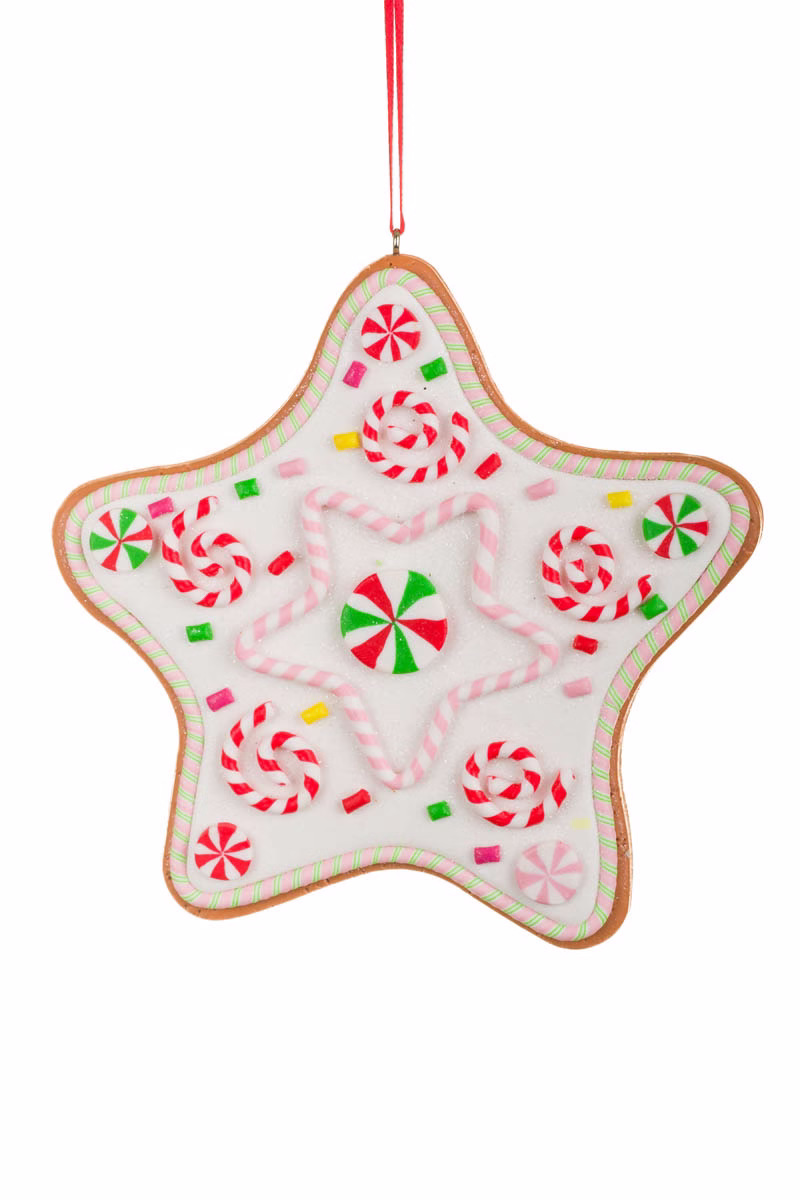 White Candy Cane Star Ornament